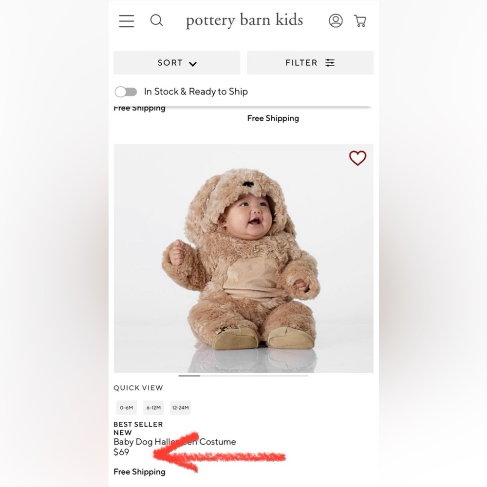 Baby dog Halloween costume pottery barn kids
